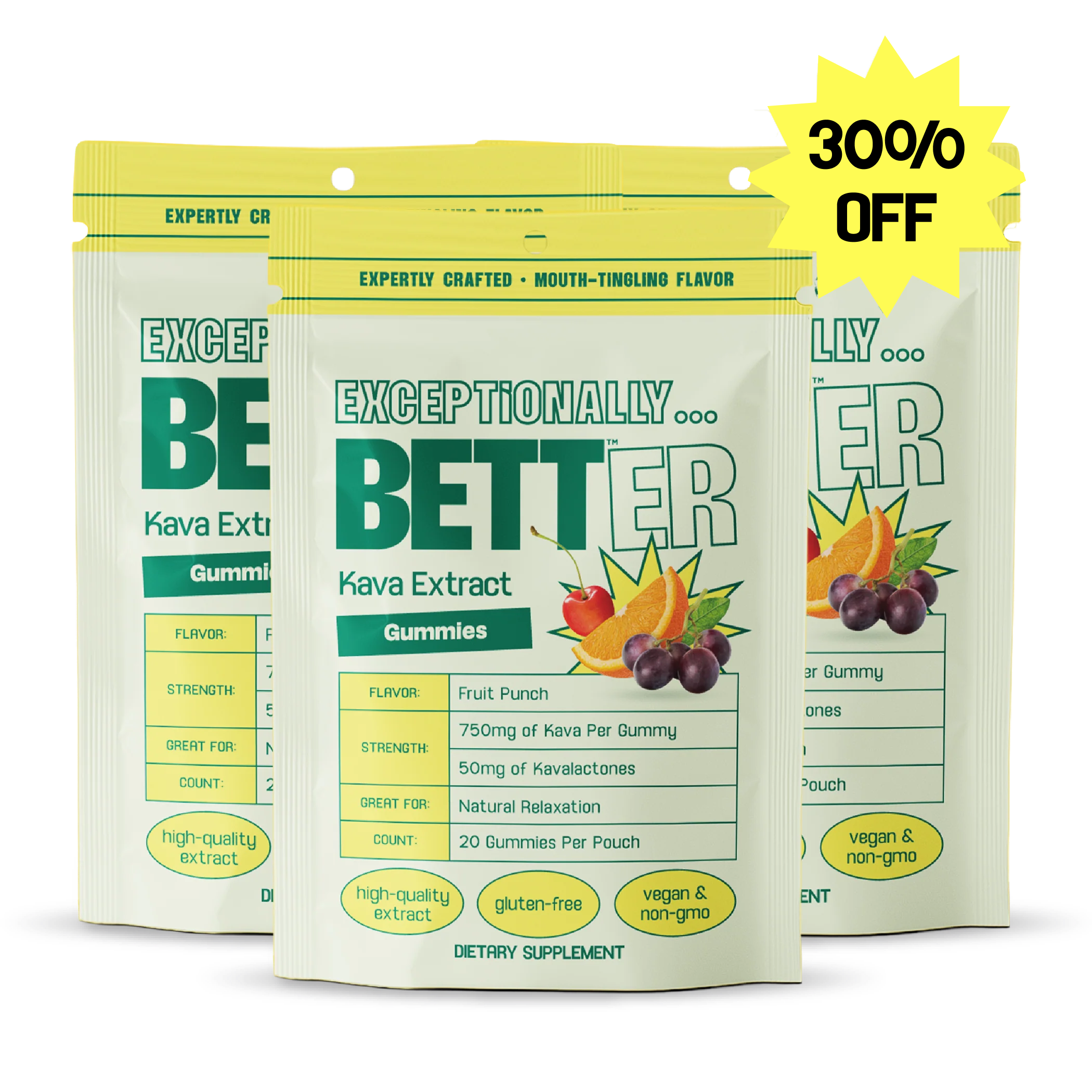 Natural Calm Kava Gummies | Fruit Punch